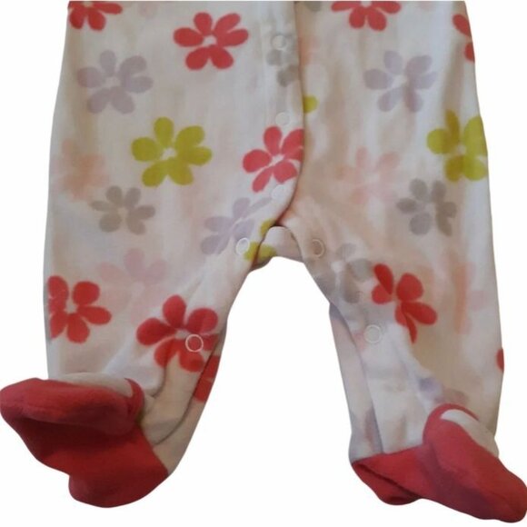 Baby Girls Floral Footed Sleep & Play Pajamas By Carters 3 Months Long Sleeves - Picture 4 of 5